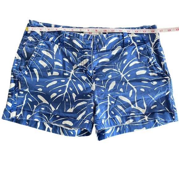 Vineyard Vines Monstera Printed Every Day Shorts Size 8 Blue White Printed Leave - Picture 4 of 9